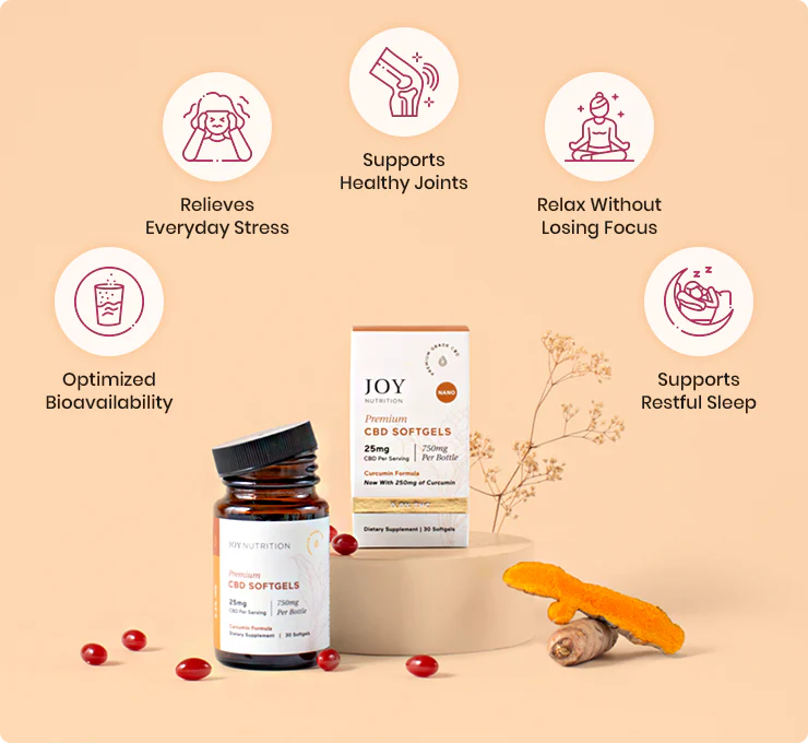 Broad Spectrum CBD Softgels with Curcumin