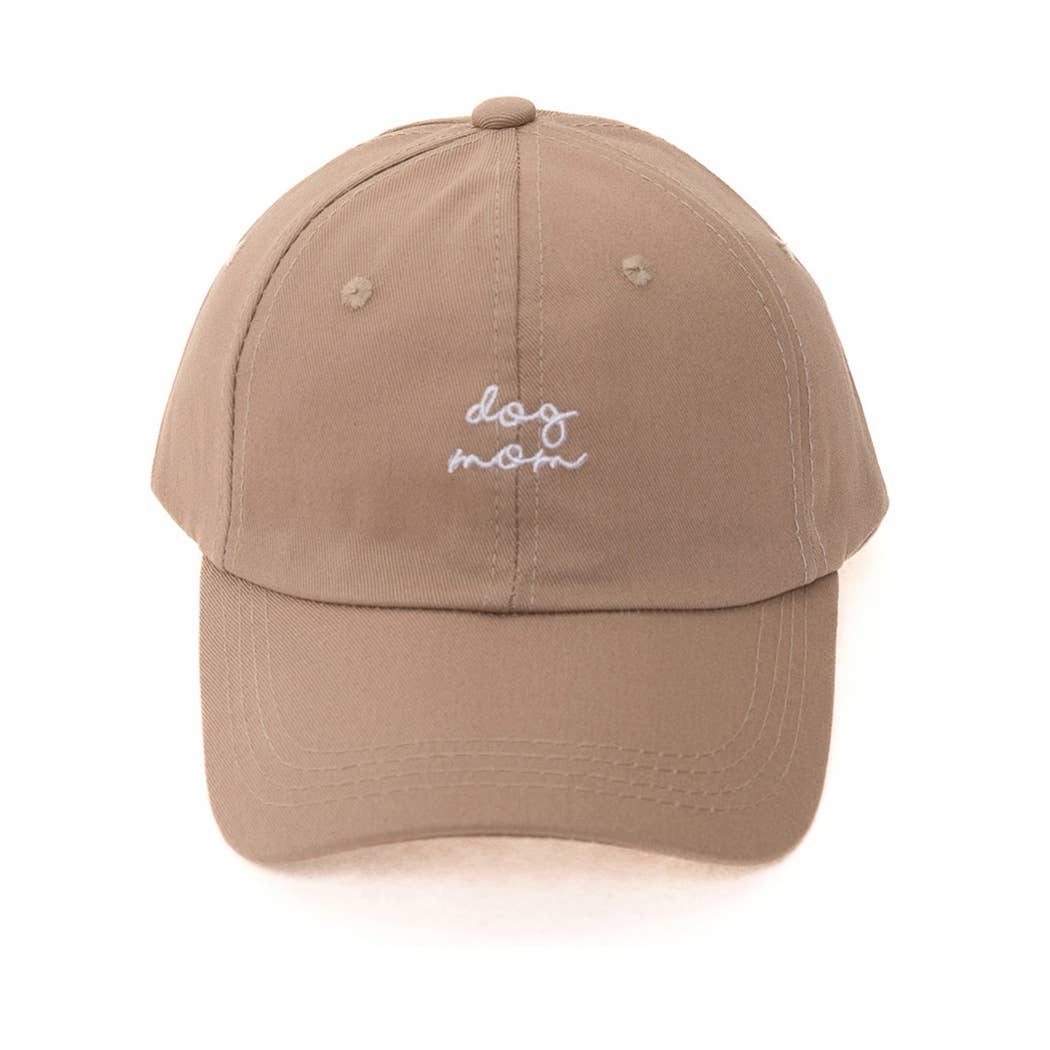 Dog mom script baseball cap: Black / ONE SIZE