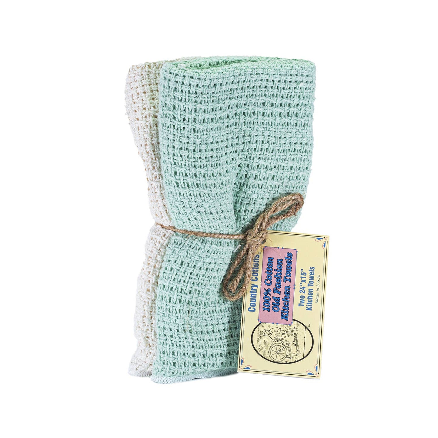 Kitchen Towels 2 Pack: Slate Blue/Natural
