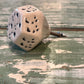 Ceramic knob ivory with black detail