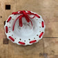 Ceramic Scalloped Bowl with Red Ribbon 