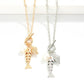 Chain Link Necklace Featuring Fish Pendant & Toggle Clasp 