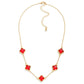 Chain Link Necklace Featuring Glass Crystal Clover Stations - The Mustard Seed Collection, The Seed