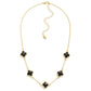 Chain Link Necklace Featuring Glass Crystal Clover StationsNecklaces