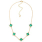 Chain Link Necklace Featuring Glass Crystal Clover Stations - The Mustard Seed Collection, The Seed