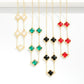 Chain Link Necklace Featuring Glass Crystal Clover Stations - The Mustard Seed Collection, The Seed