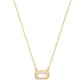 Chain Link Necklace Featuring Glass Crystal Pendant 