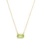 Chain Link Necklace Featuring Glass Crystal Pendant 