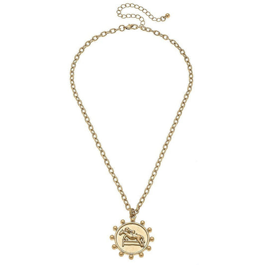 Chain Link Necklace Featuring Jockey Pendant - The Mustard Seed Collection, The Seed