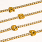 Chaplin 18K Gold Non-Tarnish Rhinestone Letter Bracelet: Yellow Gold / D - The Mustard Seed Collection, The Seed