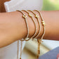 Chaplin 18K Gold Non-Tarnish Rhinestone Letter Bracelet: Yellow Gold / M - The Mustard Seed Collection, The Seed