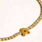 Chaplin 18K Gold Non-Tarnish Rhinestone Letter Bracelet: Yellow Gold / O - The Mustard Seed Collection, The Seed