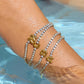 Chaplin 18K Gold Non-Tarnish Rhinestone Letter Bracelet: Yellow Gold / O - The Mustard Seed Collection, The Seed