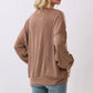 Chestnut Mixed Print Contrast Knit Long Sleeve - The Mustard Seed Collection, The Seed
