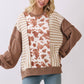 Chestnut Mixed Print Contrast Knit Long Sleeve - The Mustard Seed Collection, The Seed