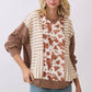 Chestnut Mixed Print Contrast Knit Long Sleeve - The Mustard Seed Collection, The Seed