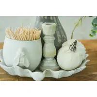 Chippy Grey Wash or white Rustic Wood Candlestick 3"
