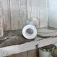 Chippy Grey Wash or White Rustic Wood Candlestick 6.75"