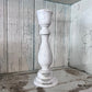 Chippy Grey Wash or White Rustic Wood Candlestick 6.75"