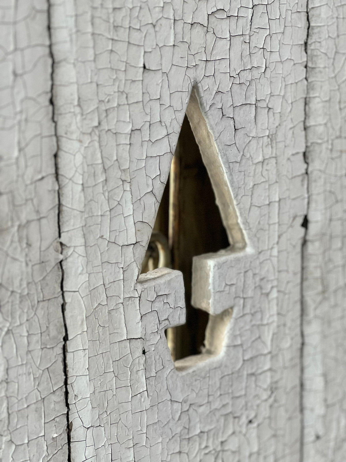 Chippy White Outhouse Door 