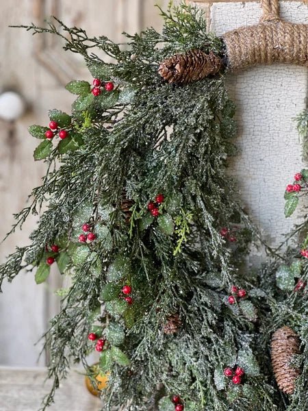 Christmas 26" Holly Hill Cedar Hanging Wreathwreath