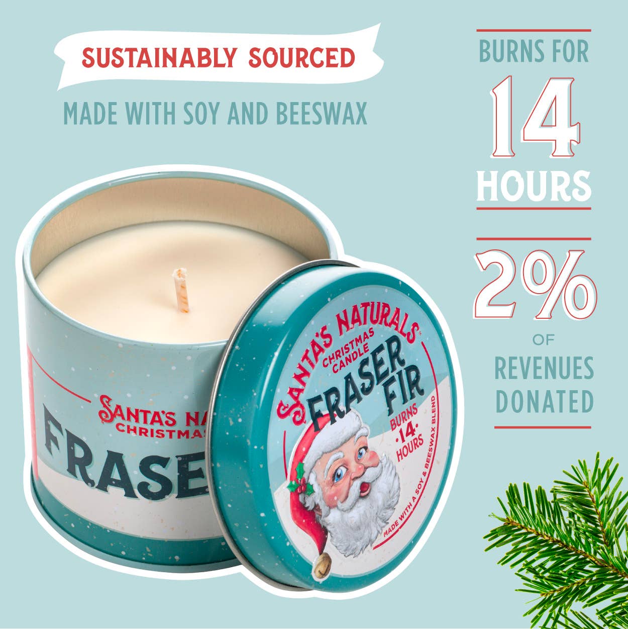 Christmas Candle in Fraser Fir 3.5oz Mini - The Mustard Seed Collection, The Seed