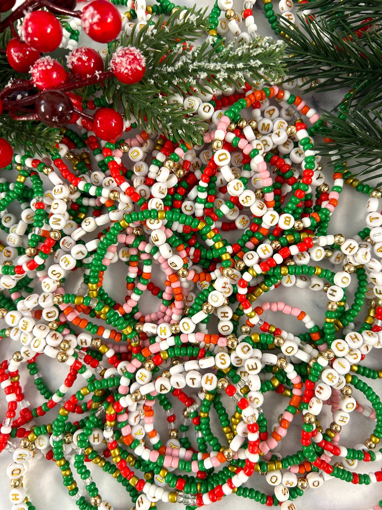 Christmas Holiday Stretchy Bracelets