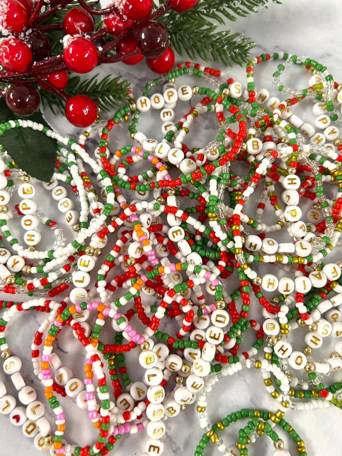 Christmas Holiday Stretchy Bracelets - The Mustard Seed Collection, The Seed