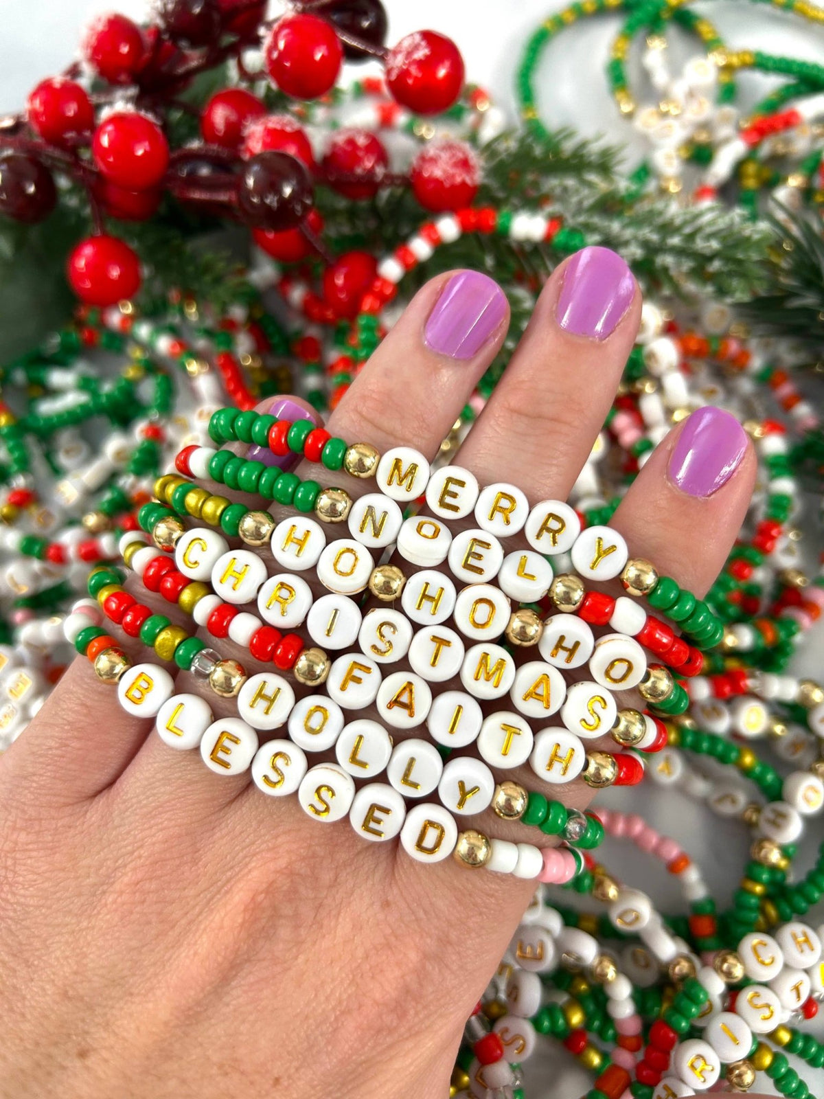 Christmas Holiday Stretchy Bracelets - The Mustard Seed Collection, The Seed