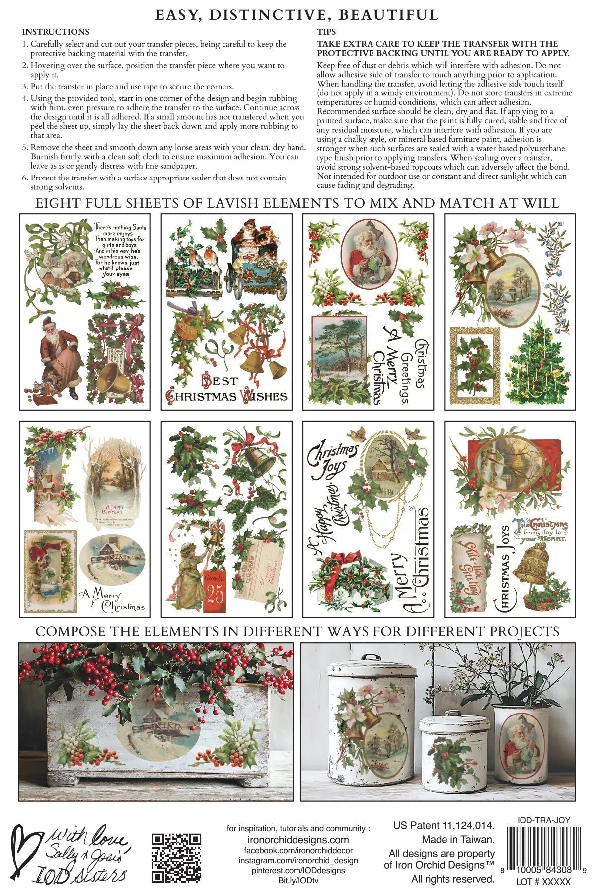 Christmas Joy IOD Transfer 8X12 Pad - The Mustard Seed Collection, The Seed