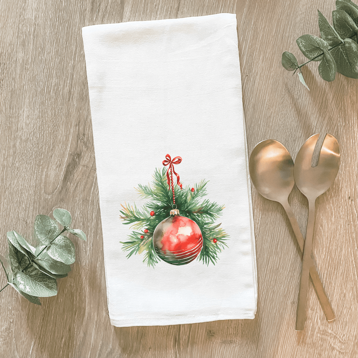 Christmas Ornament - Cotton Tea Towel - The Mustard Seed Collection, The Seed