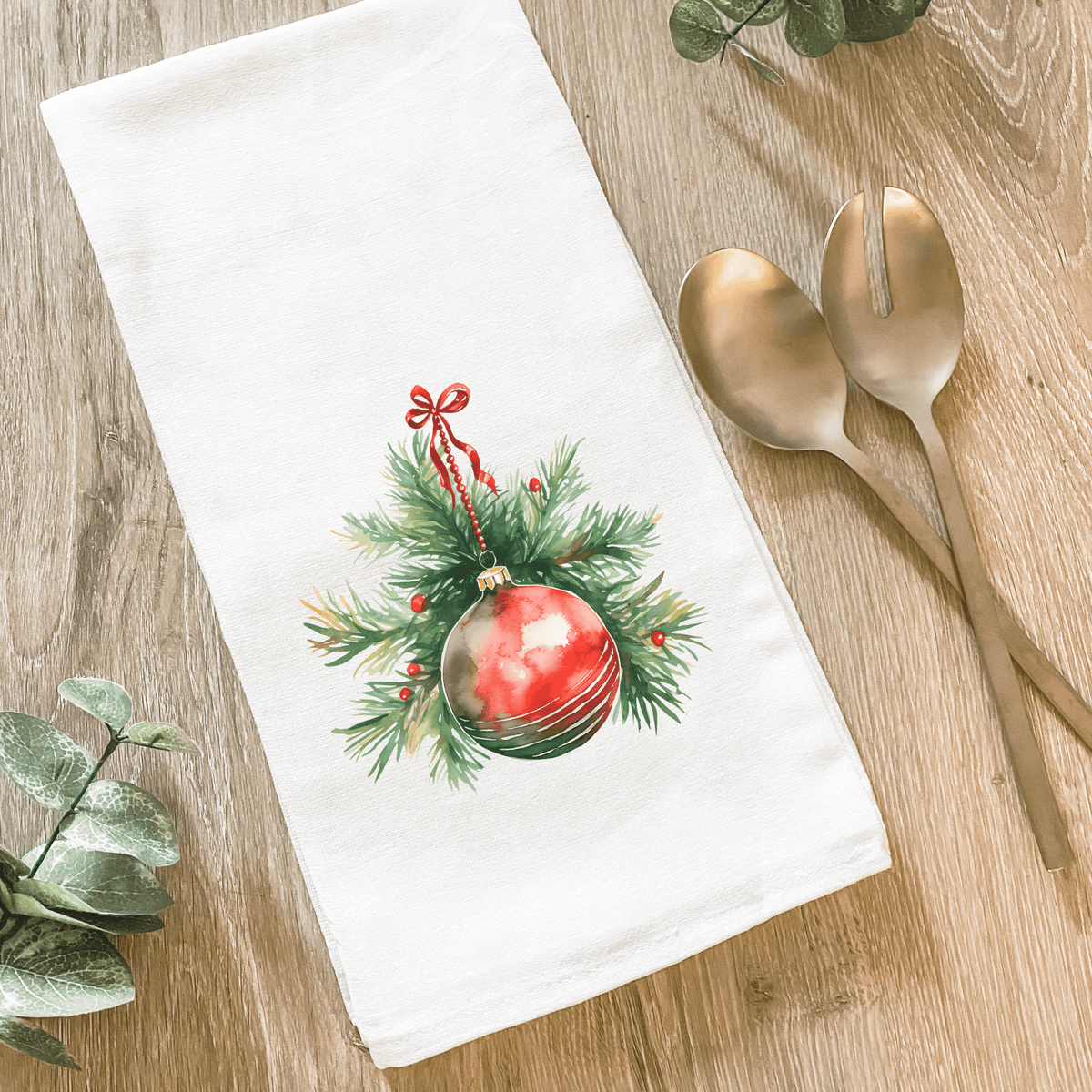 Christmas Ornament - Cotton Tea Towel - The Mustard Seed Collection, The Seed
