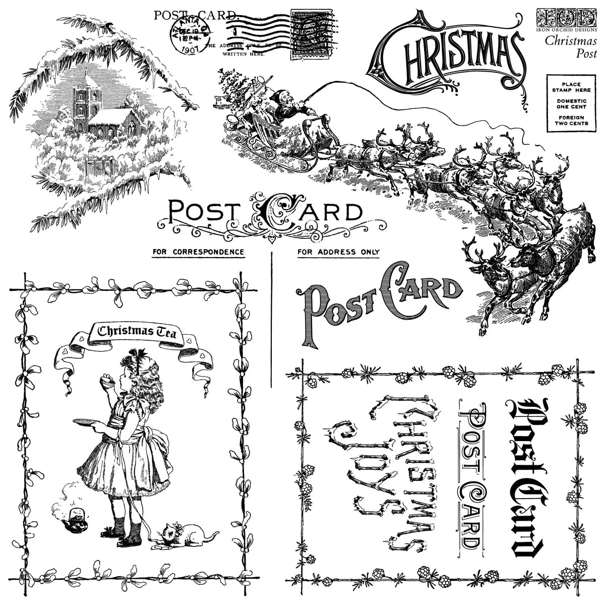 Christmas Post 12X12 IOD Stamp - The Mustard Seed Collection, The Seed