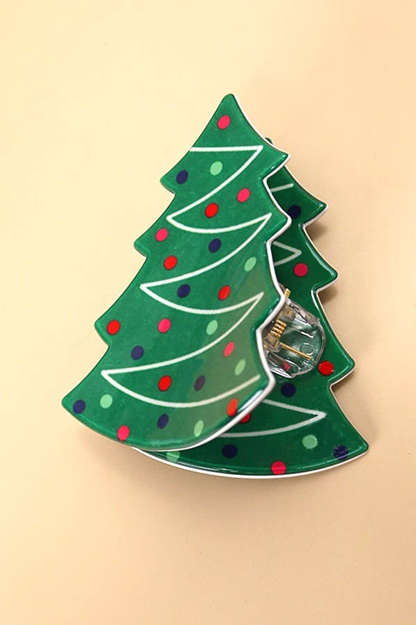 Christmas Hair Claw Clip Christmas Tree