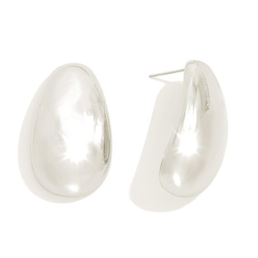 Chunky Metal Tone Teardrop Drop Earrings - The Mustard Seed Collection, The Seed