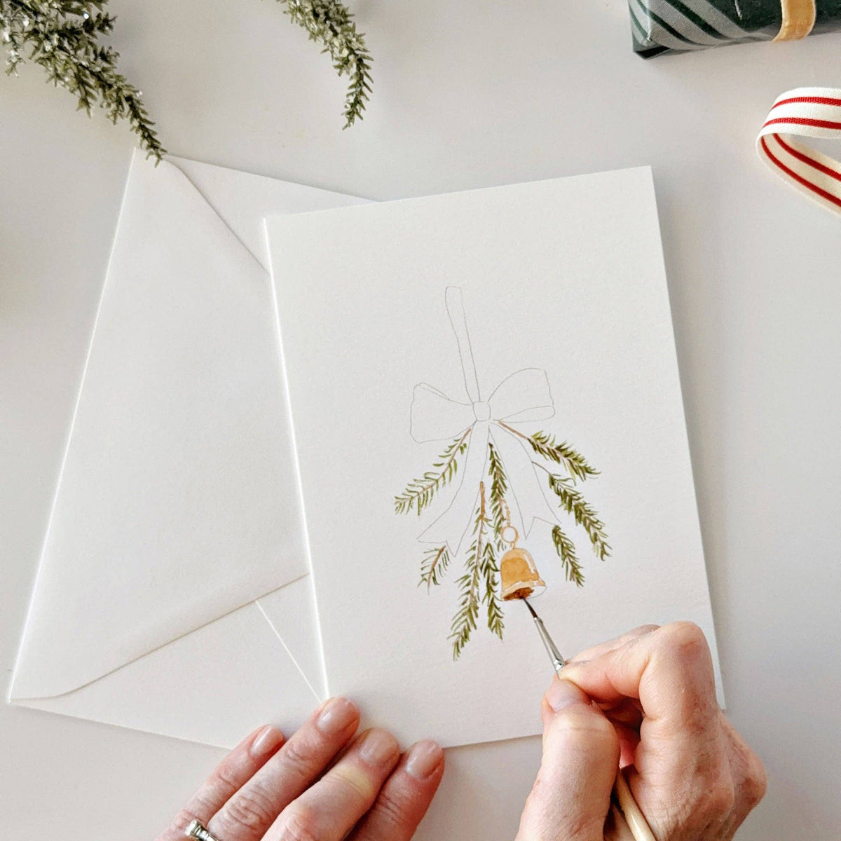 Classic christmas paintable notecardGreeting Cards