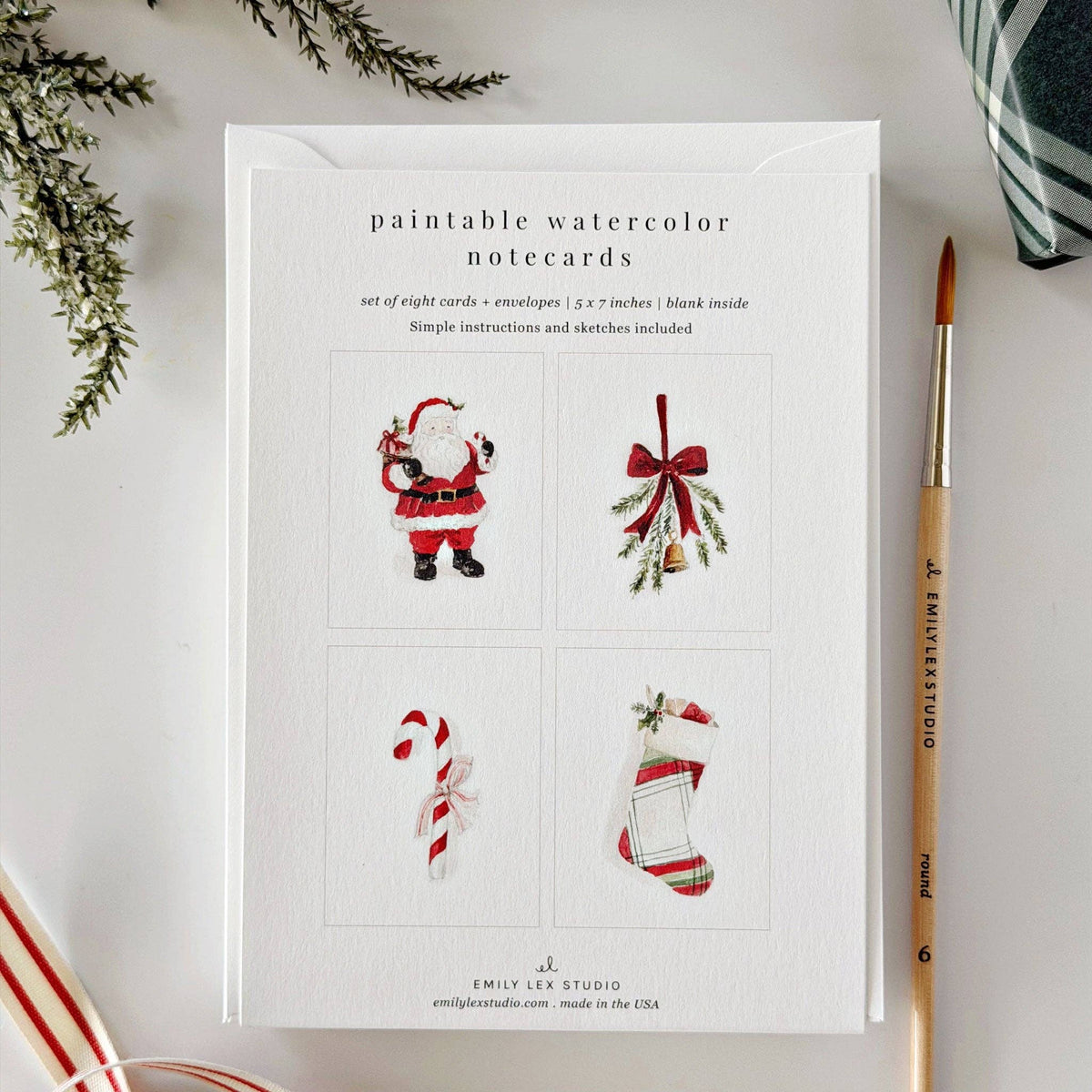 Classic christmas paintable notecardGreeting Cards