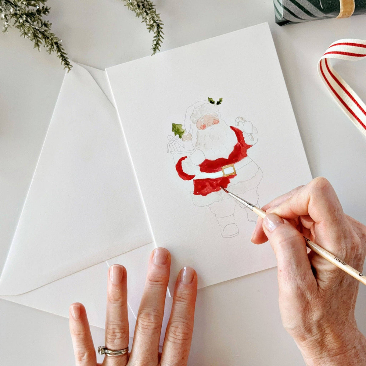 Classic christmas paintable notecardGreeting Cards