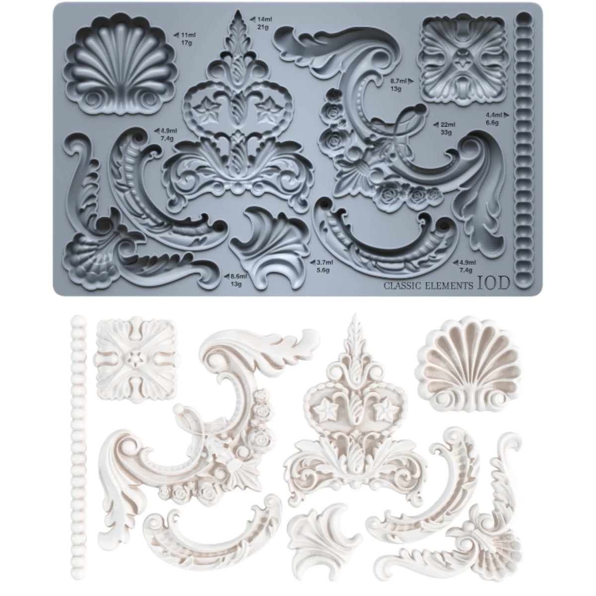 Classic Elements IOD Mould 6x10 | Iron Orchid Designs DIY Decor CastingMoulds