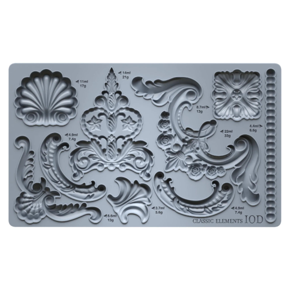 Classic Elements IOD Mould 6x10 | Iron Orchid Designs DIY Decor CastingMoulds