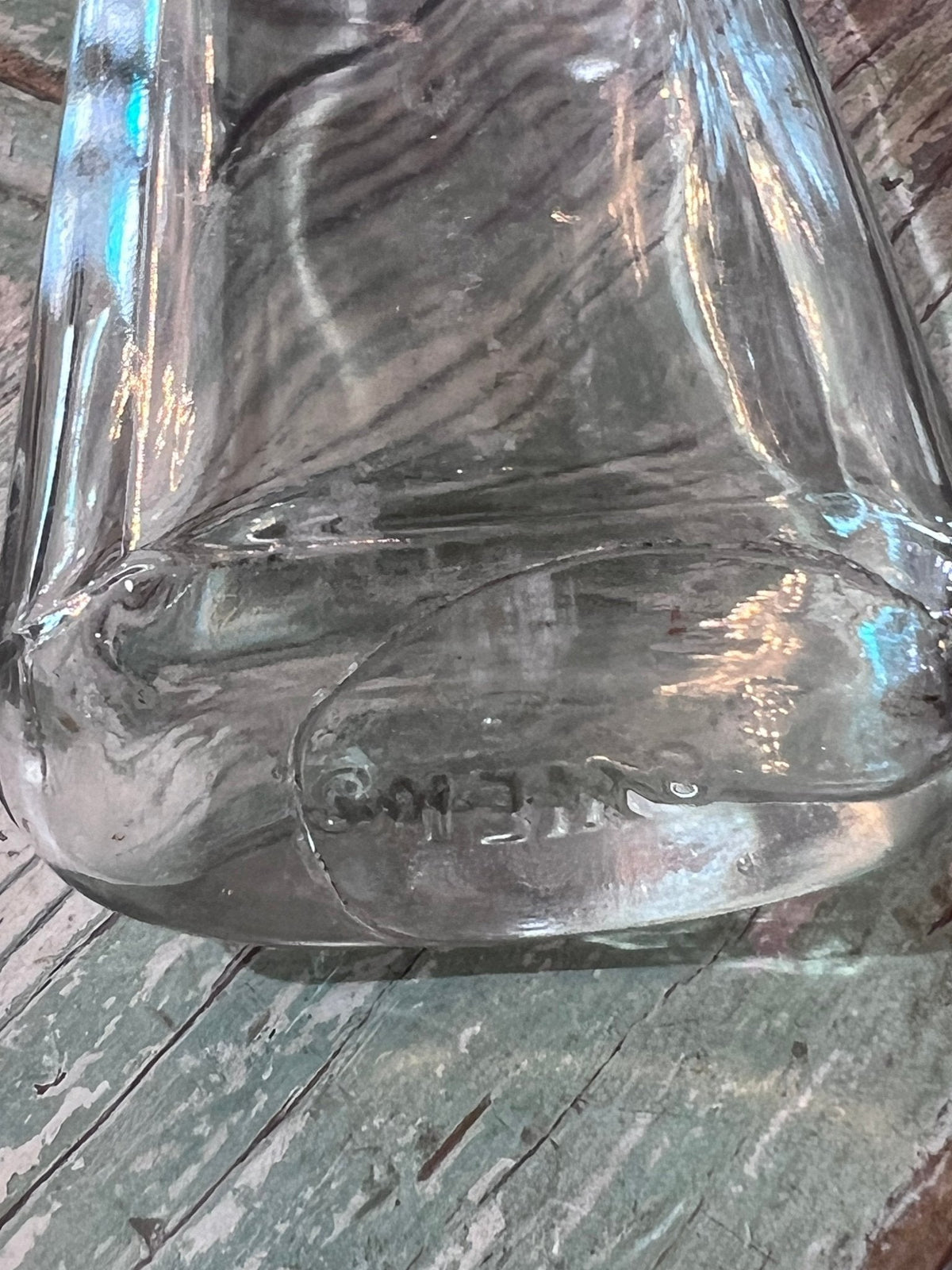 Clear Owens Glass Apothecary Bottle Flat Bellied - The Mustard Seed Collection, The Seed