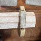 Clear Quartz Crystal Druzy Faux Leather Wrap Cuff Bracelet