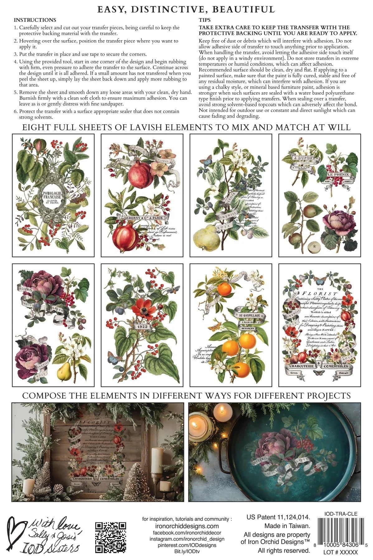 Clementine IOD Transfer 8X12 Pad - The Mustard Seed Collection, The Seed