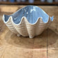 Coastal Ceramic Bowl with Clam Shell Decor 