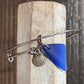 Cobalt Blue Sea Glass Expandable Wire Bangle - The Mustard Seed Collection, The Seed
