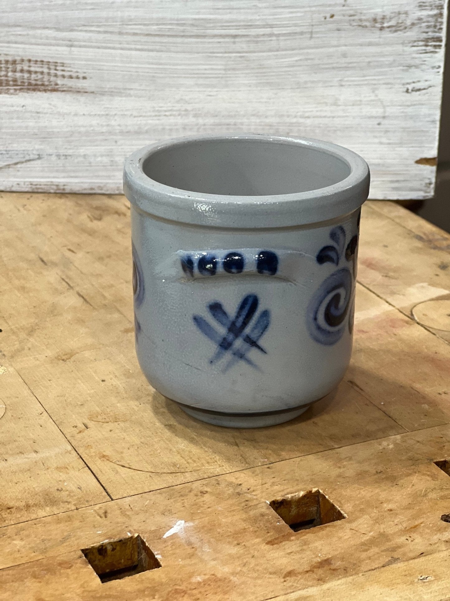 Cobalt Blue Stoneware Crock 