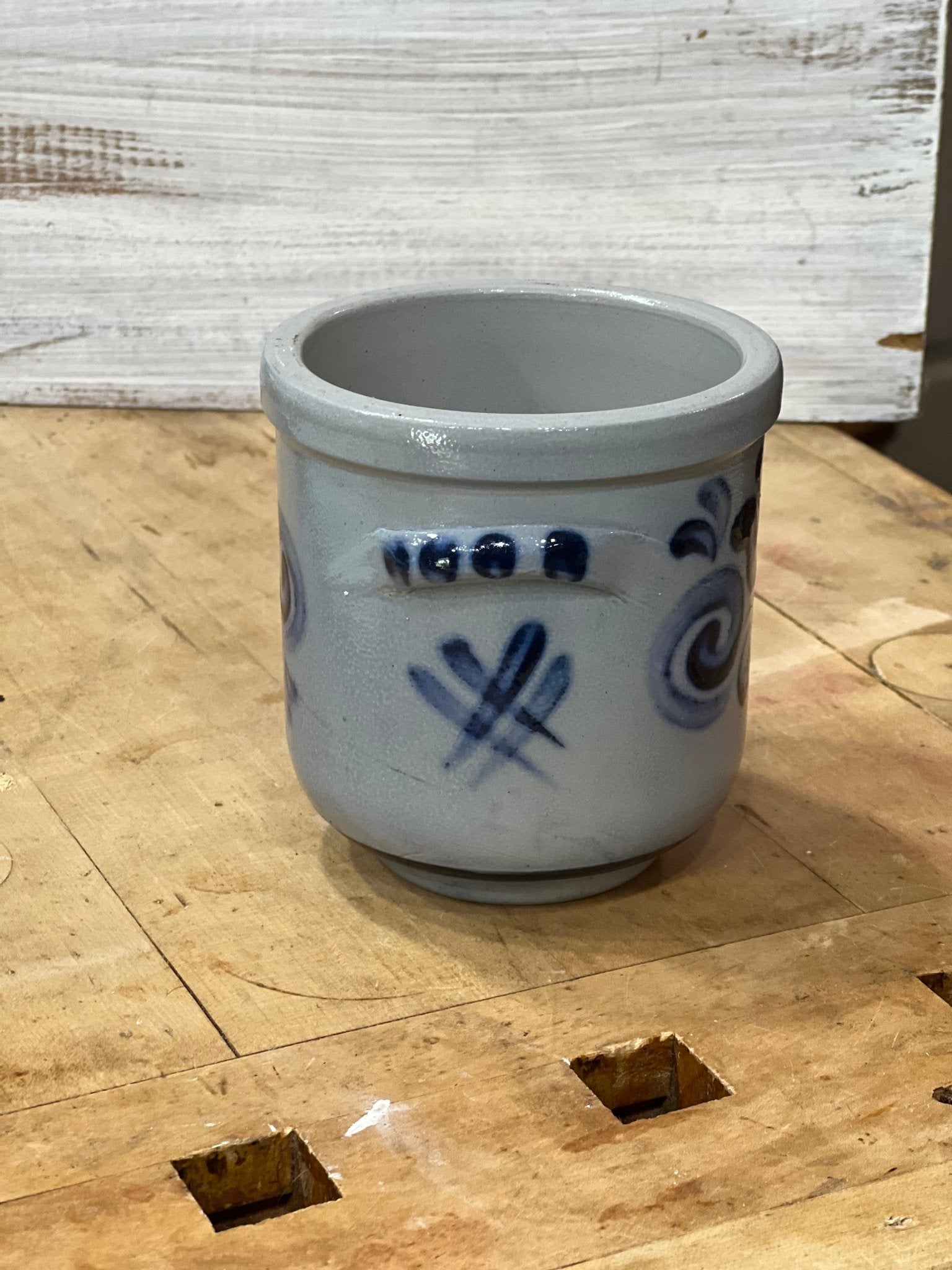 Cobalt Blue Stoneware Crock 