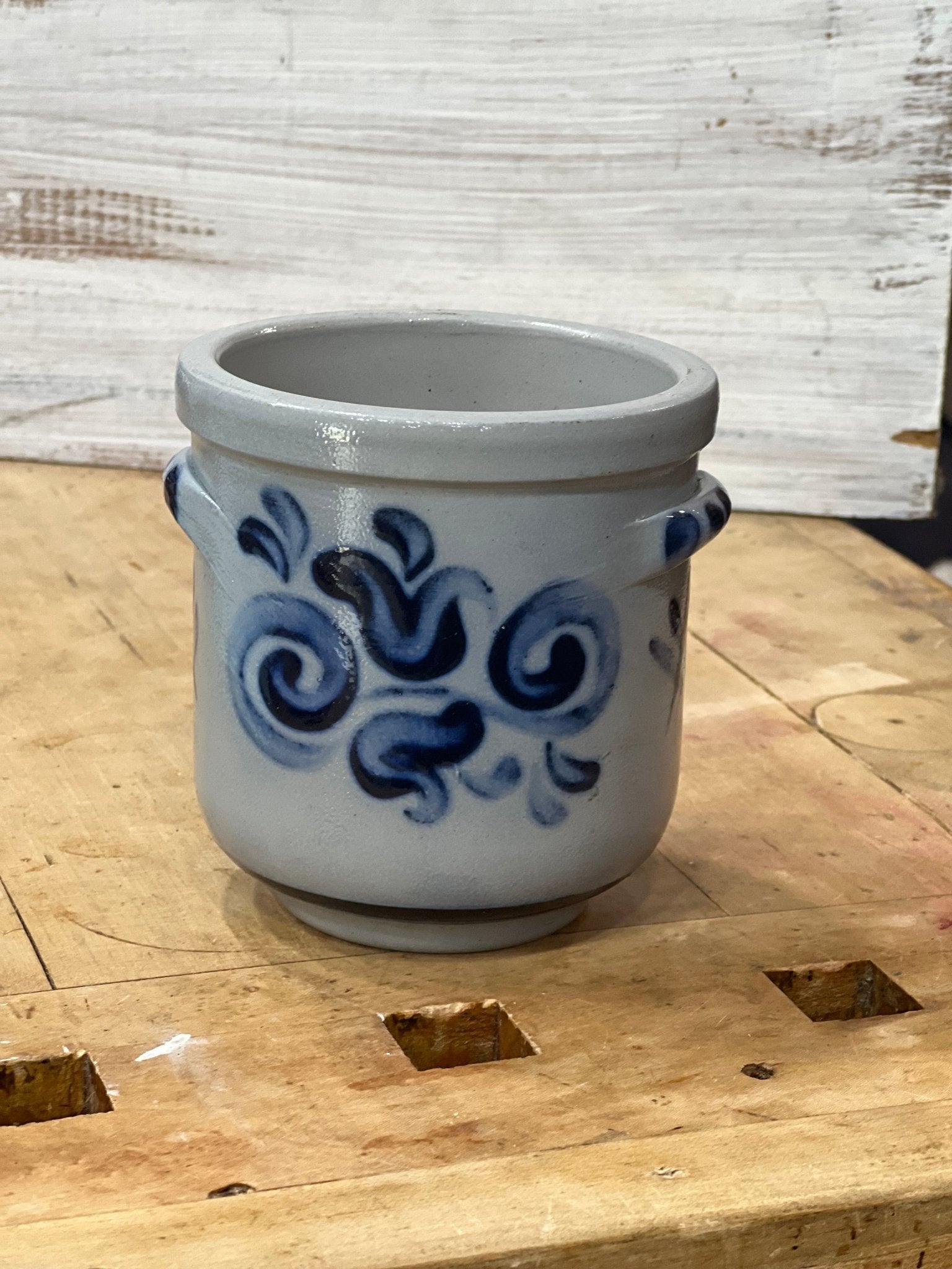 Cobalt Blue Stoneware Crock 