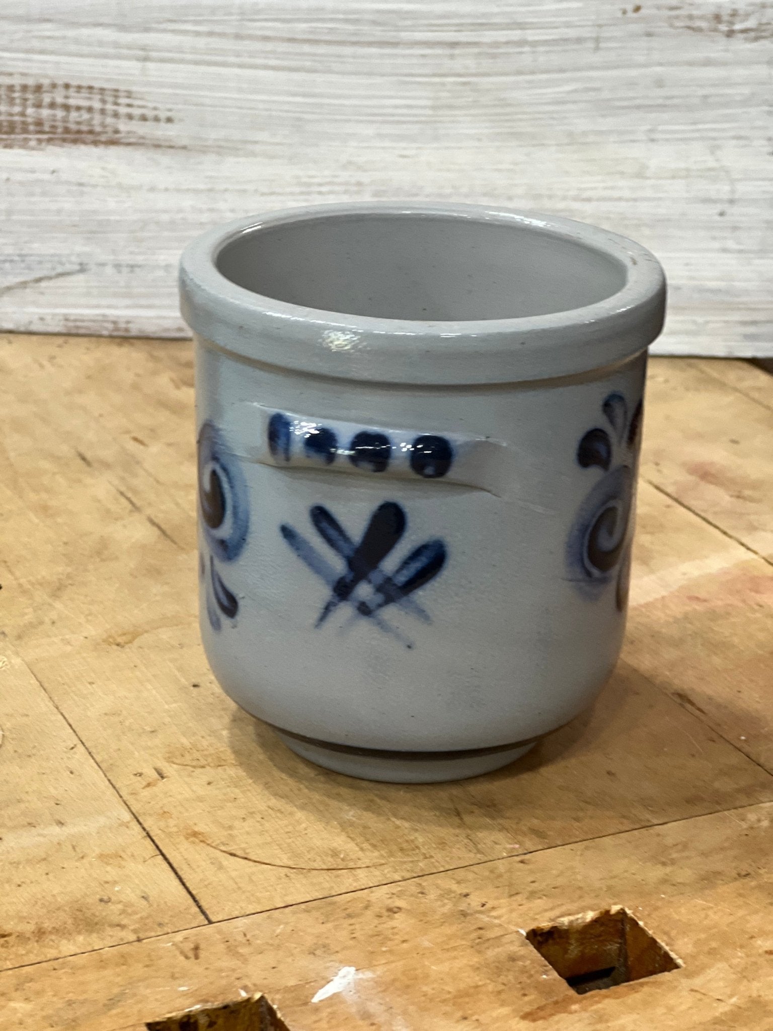 Cobalt Blue Stoneware Crock 