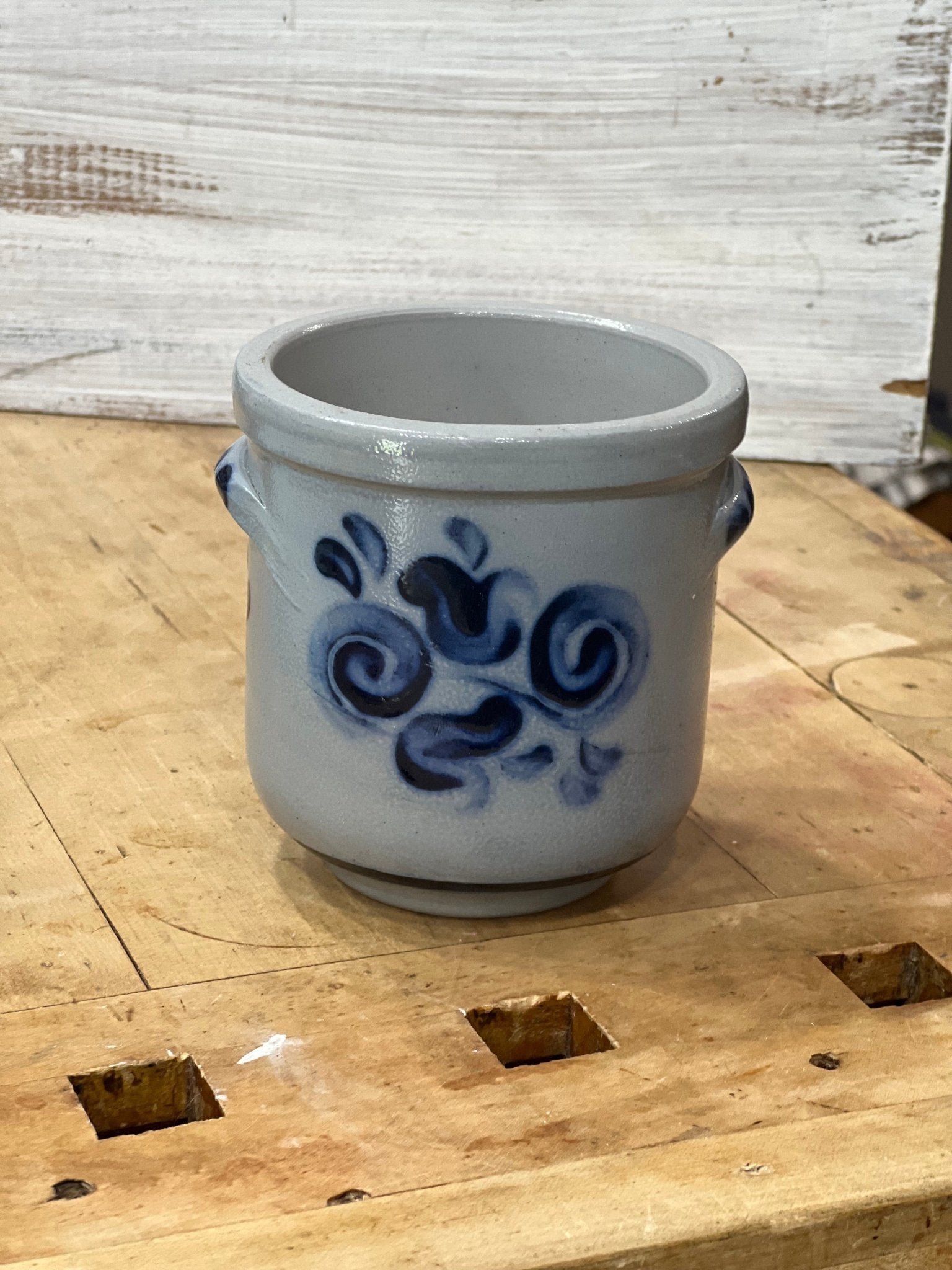 Cobalt Blue Stoneware Crock 